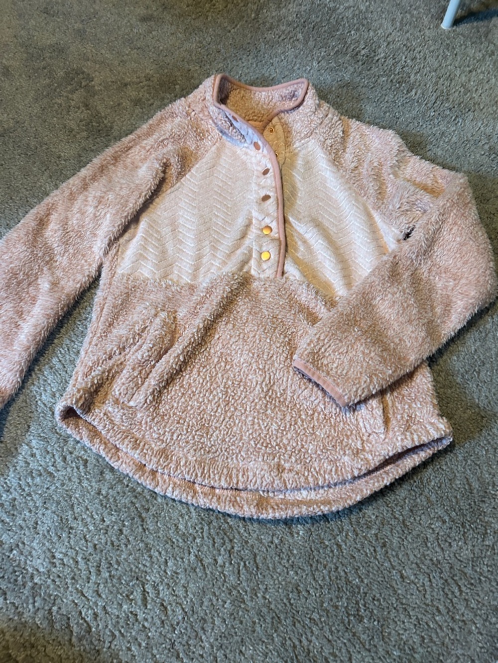 Maurices Blush Pink Sherpa Snap-Front Pullover